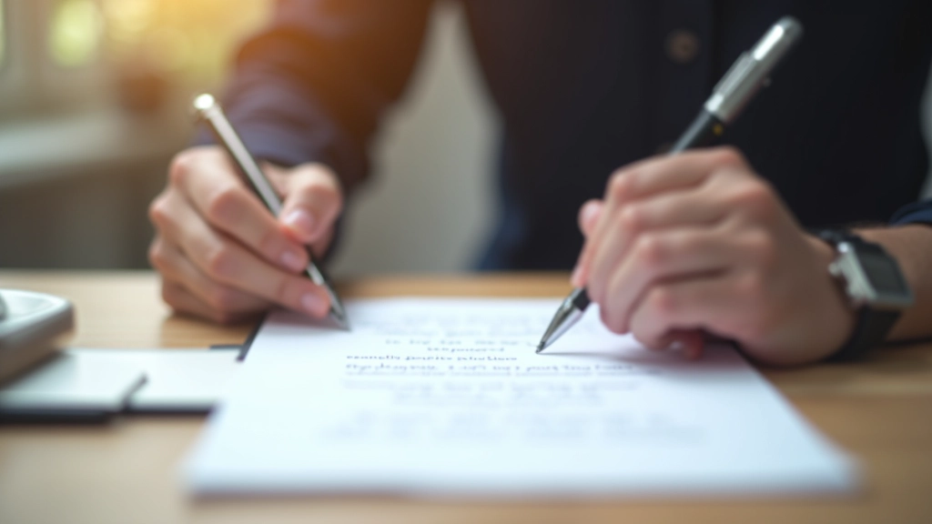 Geschreven testimonial op papier met pen, op houten bureau met kopje koffie