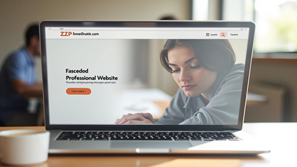 Professional portfolio website op laptop scherm