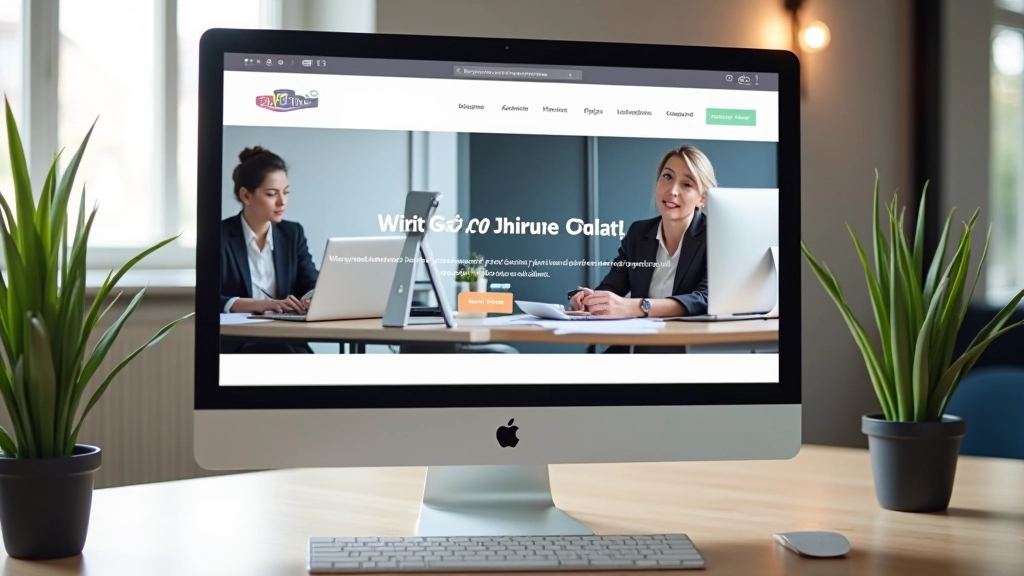 Website design mockup met kleurig ontwerp en duidelijke navigatie